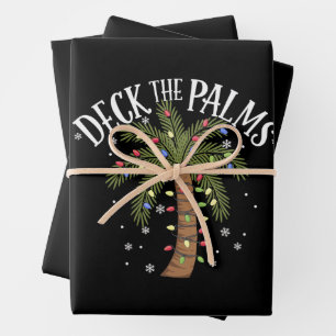 Feuille De Papier Cadeau Deck Les Palms Tropical Hawaii Christmas Palm Tree
