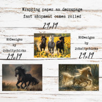 Découpage Chevaux en Galop Sauvage dans la Nature