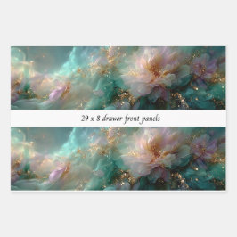 Feuille De Papier Cadeau Decoupage Drawer Front Soft Petals Teals Gold