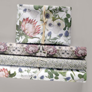 Feuille De Papier Cadeau Découpage du jardin des papillons floraux