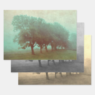 Feuille De Papier Cadeau Découpage du paysage de la texture Turquoise Vinta