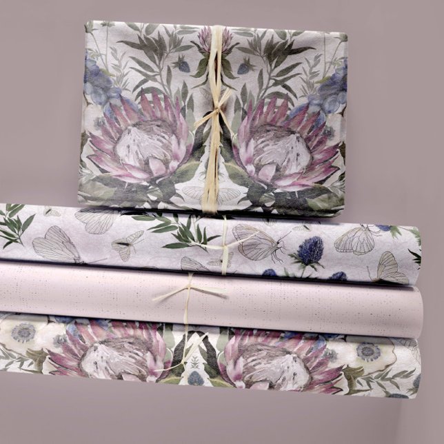 Feuille De Papier Cadeau Découpage Florale Botanique Et Papillon (Elegant Romantic Botanical Floral And Butterfly Wrapping Paper Sheets from Studio Posies.)
