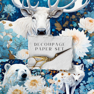 Feuille De Papier Cadeau Découpage rustique de l'ours de renard d'orignal