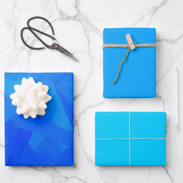 Feuille De Papier Cadeau Dégradé bleu Abstrait (Recto)