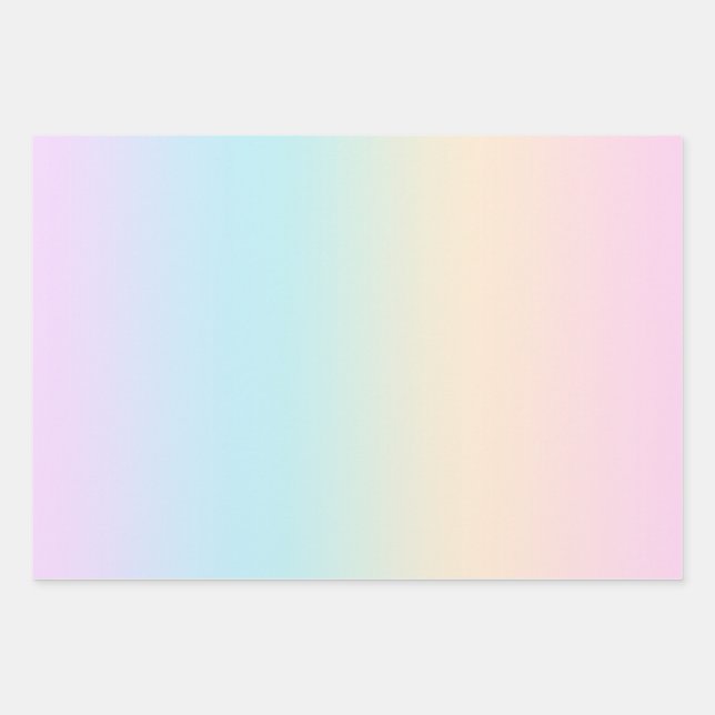 Feuille De Papier Cadeau dégradé de couleur pastel (Devant)