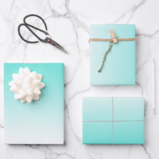 Feuille De Papier Cadeau Dégradé Turquoise minimaliste