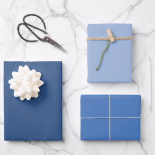 Feuille De Papier Cadeau Deja Vu Bleu Saison Printemps Couleur Solide