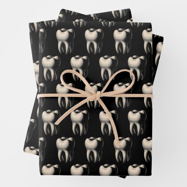 Feuille De Papier Cadeau Dent et dentiste (En situation)