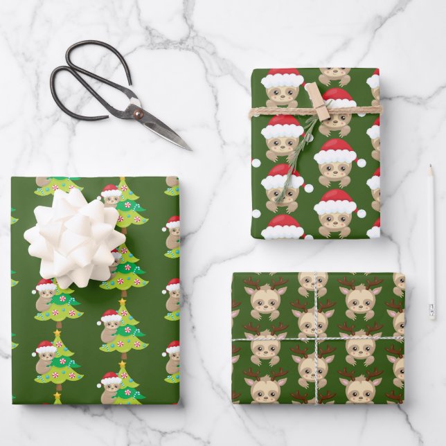 Feuille De Papier Cadeau dentelle de Noël festive (Recto)