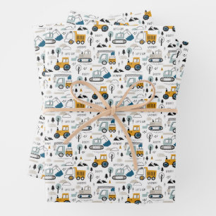 Feuille De Papier Cadeau Déplaçons le Motif de véhicule