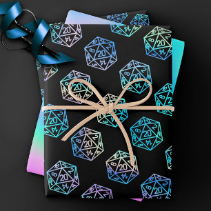 Feuille De Papier Cadeau Dés à jouer RPG Holo Ancien Écolier Tabletop PnP