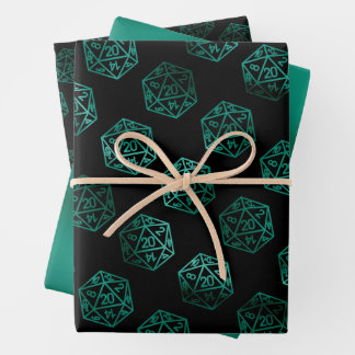 Feuille De Papier Cadeau Dés à jouer RPG | Joueur Rétro de Table de Fantais