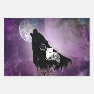 Feuille De Papier Cadeau Des loups géniaux