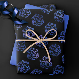 Feuille De Papier Cadeau Dés RPG Bleu Tablette Ancienne École PnP Rolepla