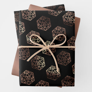 Feuille De Papier Cadeau Dés RPG Joueur de jeu de rôle sur table rétro Co