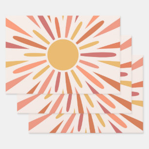 Feuille De Papier Cadeau Design de style rétro coloré