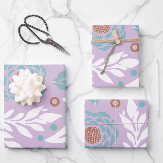 Feuille De Papier Cadeau Design floral 26 (Recto)