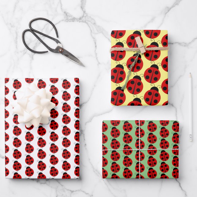 Feuille De Papier Cadeau Design Ladybug (Recto)