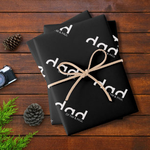 Feuille De Papier Cadeau Design moderne simple père avec enfants Noms enfan