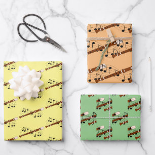 Feuille De Papier Cadeau Design musical Flute Woodwind