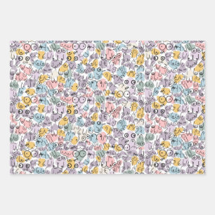 Feuille De Papier Cadeau design pastel