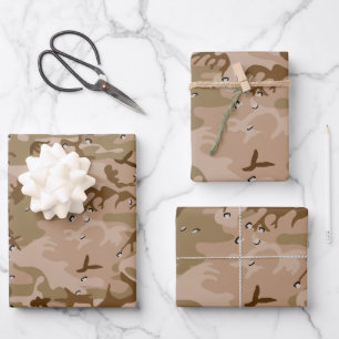 Feuille De Papier Cadeau Dessert Camouflage Avec Cailloux, Militaire, Armée