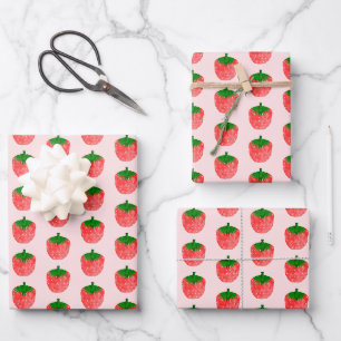 Feuille De Papier Cadeau Dessin de fraise