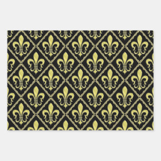 Feuille De Papier Cadeau Dessin élégant de fleur de lis