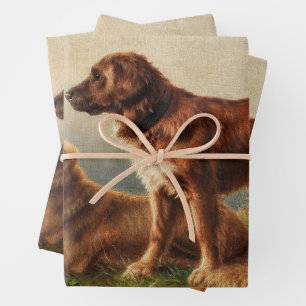 Feuille De Papier Cadeau Deux chiens de garde
