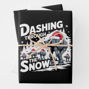 Feuille De Papier Cadeau Dévaler la neige Noël Famille Vacances