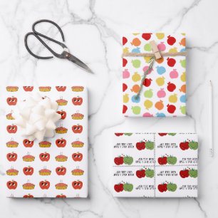 Feuille De Papier Cadeau Devis de pomme mignonne