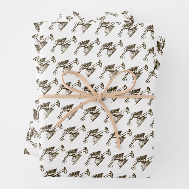 Feuille De Papier Cadeau Diable de Jersey (En situation)