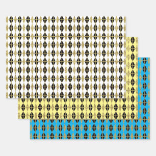 Feuille De Papier Cadeau Diamant et Gold Grid Trio IV