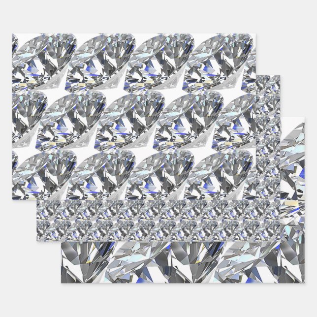 Feuille De Papier Cadeau Diamants élégants (Lot)