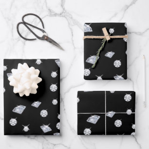 Feuille De Papier Cadeau Diamants étincelants