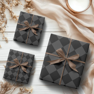 Feuille De Papier Cadeau Diamants noirs et fumés - Élégants et intemporels