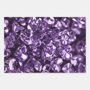 Feuille De Papier Cadeau Diamants pourpres