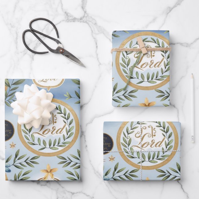 Feuille De Papier Cadeau Dieu est amour et colombe pacifique (Recto)
