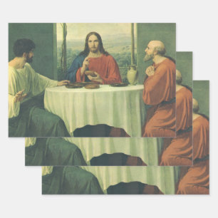 Feuille De Papier Cadeau Dîner antique à Emmaüs avec Jésus-Christ