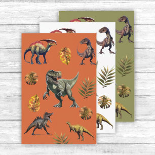 Feuille De Papier Cadeau Dinosaur fête d'anniversaire