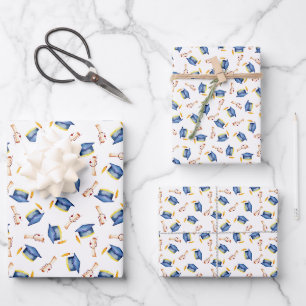 Feuille De Papier Cadeau Diplôme de casquette et de diplôme
