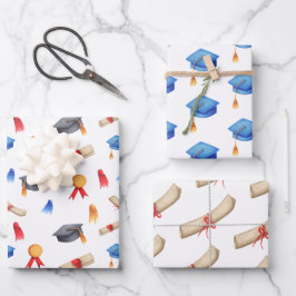 Feuille De Papier Cadeau Diplômes et médailles Casquette Motif