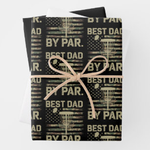 Feuille De Papier Cadeau Disque de golf Frisbee Meilleur Papa Par Camo Drap