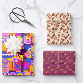 Feuille De Papier Cadeau Diwali, cadeau de design ethnique indien