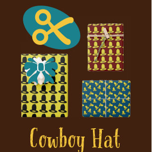 Feuille De Papier Cadeau Dix Casquettes Gallon Cowboy