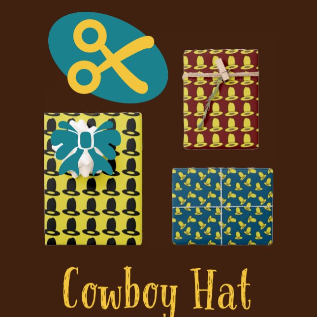 Feuille De Papier Cadeau Dix Casquettes Gallon Cowboy (Créateur téléchargé)