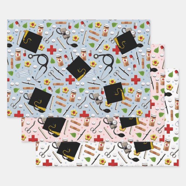 Feuille De Papier Cadeau Docteur Médicale (Lot)