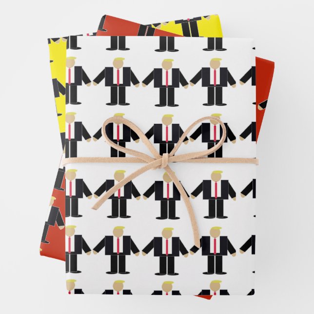 Feuille De Papier Cadeau Donald Trump 2024 (En situation)