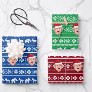 Feuille De Papier Cadeau Donald Trump en colère Noël