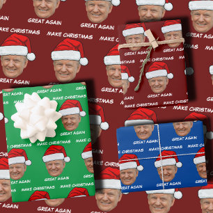 Feuille De Papier Cadeau Donald Trump Le Père Noël Rendre Noël magnifique